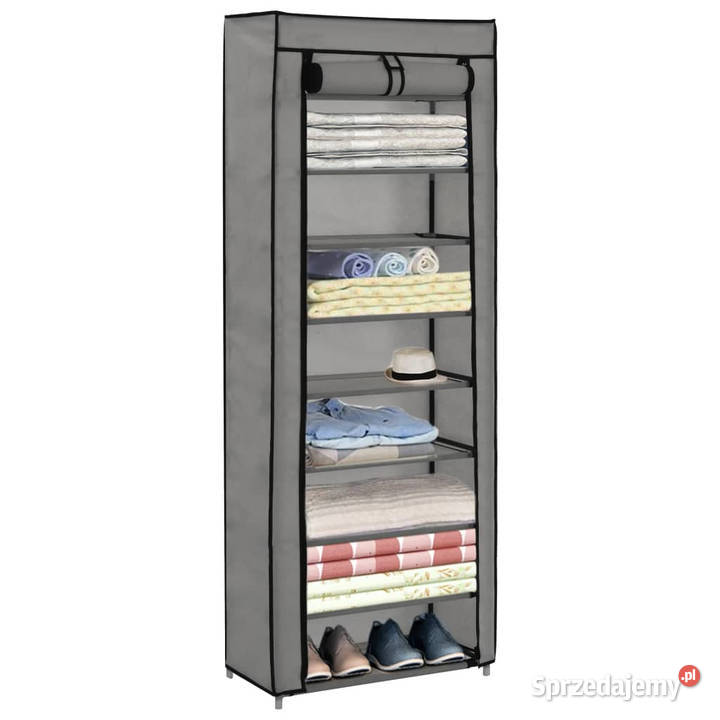 Szafka na buty z pokrowcem szara 57 x 29 x 162 Warszawa