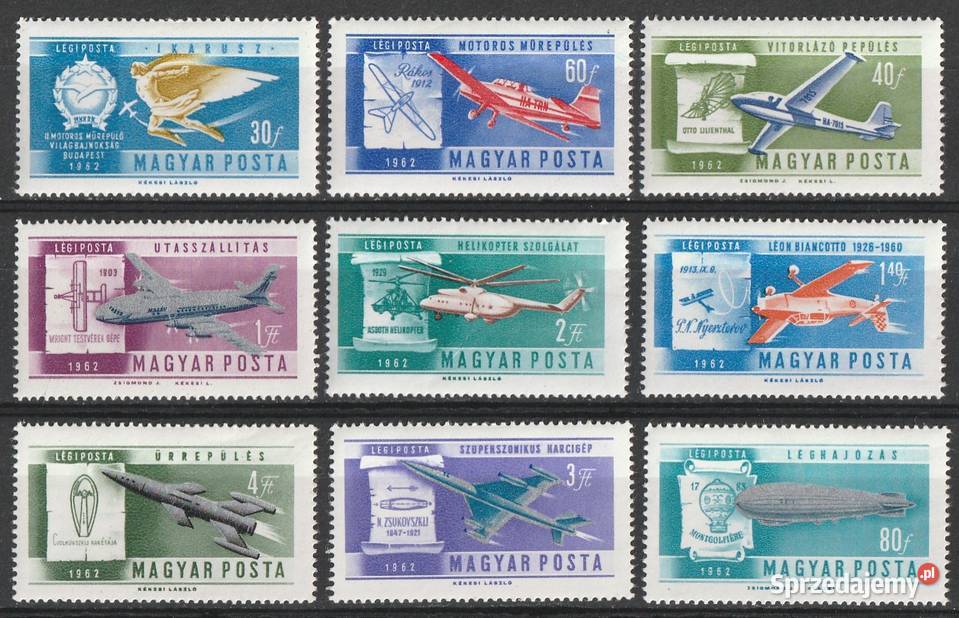 WĘGRY POCZTA LOTNICZA 1962 CZYSTE Kolekcje Łódź