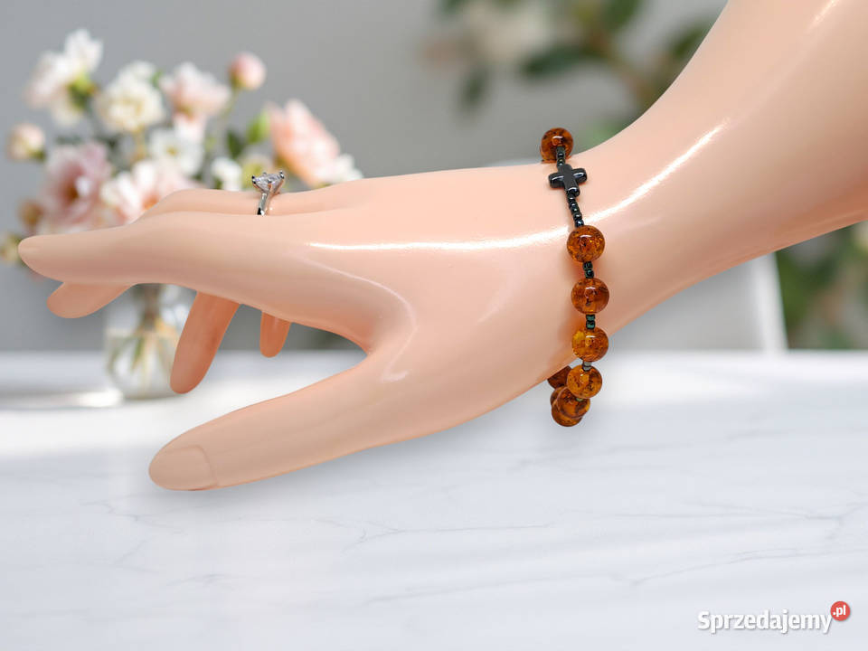 Bransoletka różaniec dziesiątka różańca BURSZTYN mazowieckie Warszawa