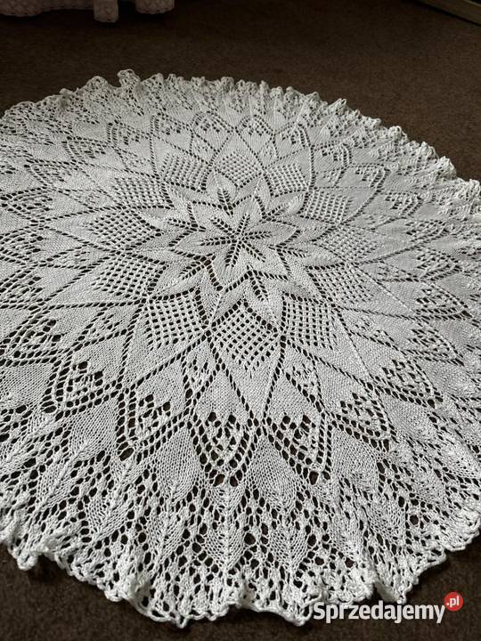 obrus okrągły szydełkowy rękodzieło Zabrze