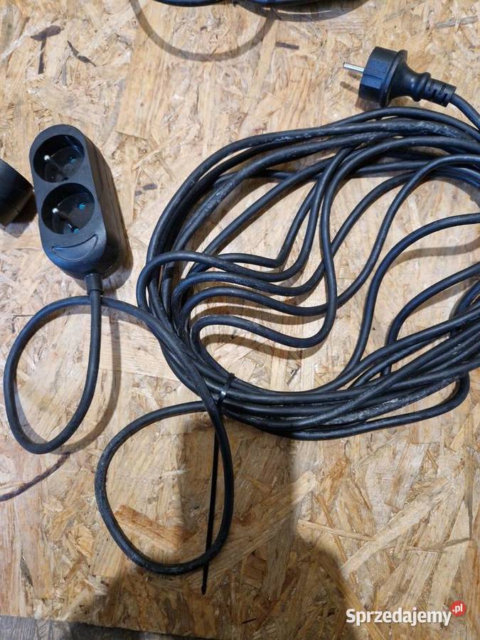 Przedłużacz podwójny z uziemieniem 10 m czarny wielkopolskie Głogowa