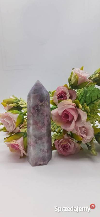 Obelisk stojący kryształ turmalin z kwarcem 90mm