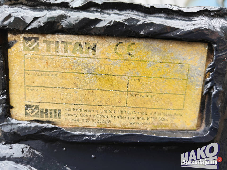 Łyżka HILL Titan 90 do koparki Miller fi 80 680 Ostrowiec Świętokrzyski