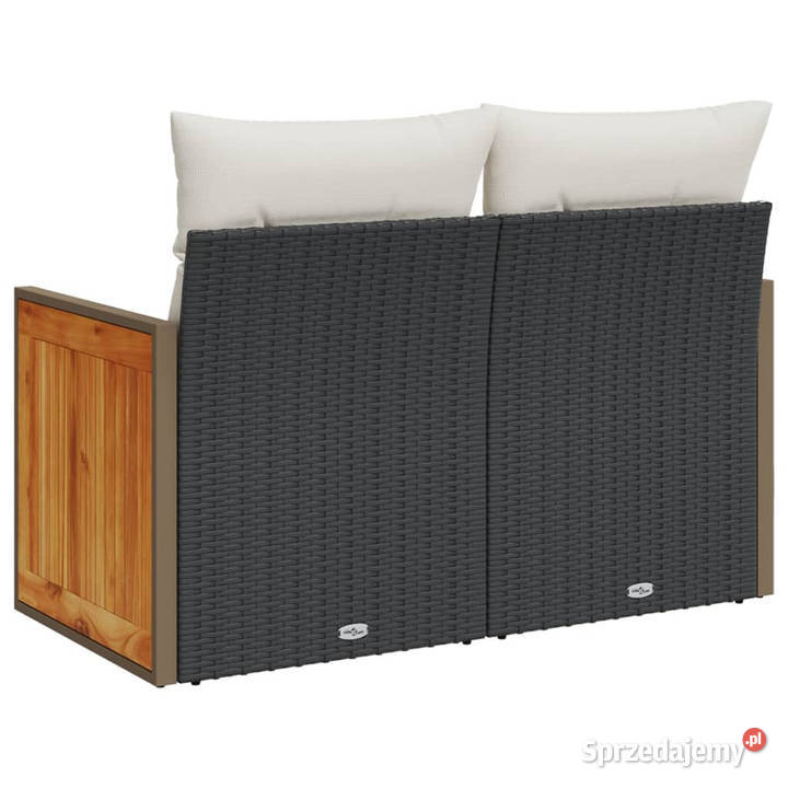 Sofa ogrodowa z poduszkami 2osobowa czarna Warszawa