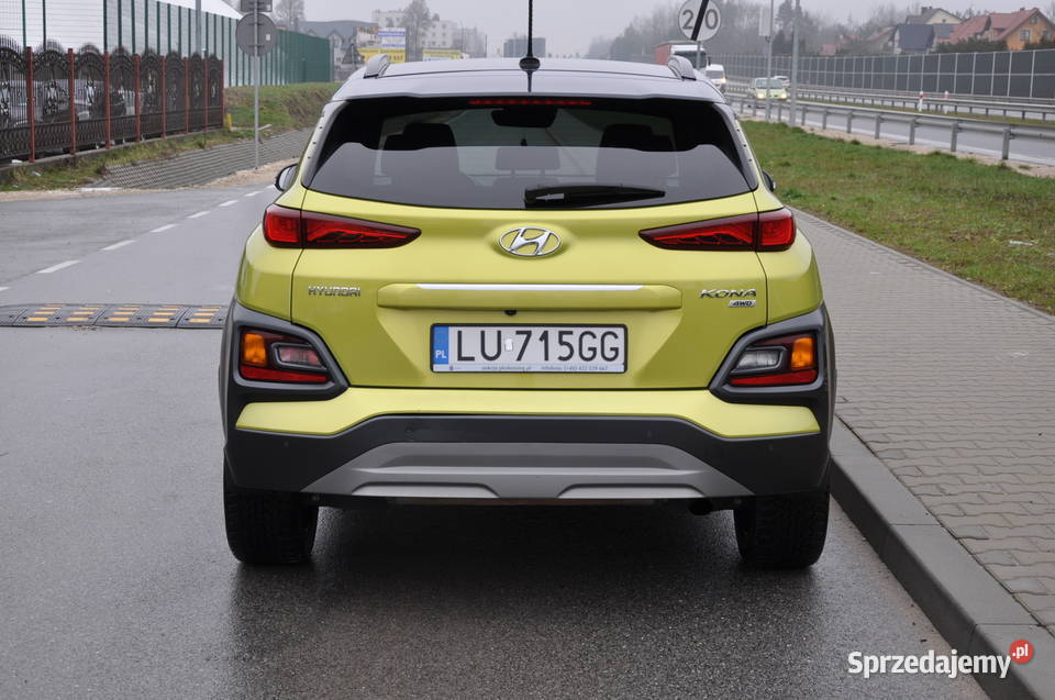 Hyundai Kona 16 TGDI 4x4 4WD Krajowy 100 elektryczne szyby Bilcza sprzedam