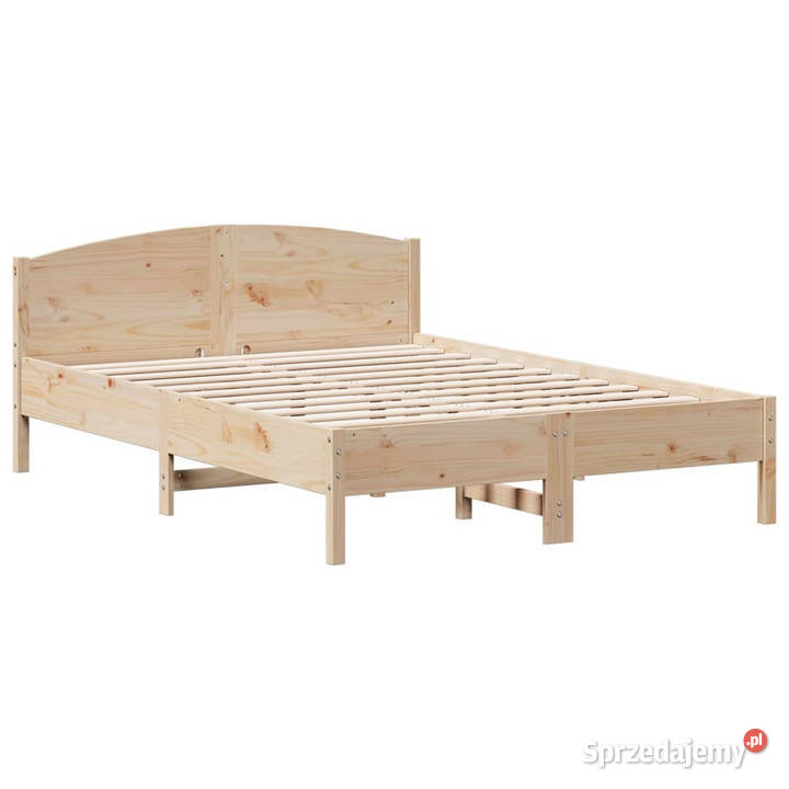 Rama łóżka bez materaca lite drewno sosnowe 218cm mazowieckie