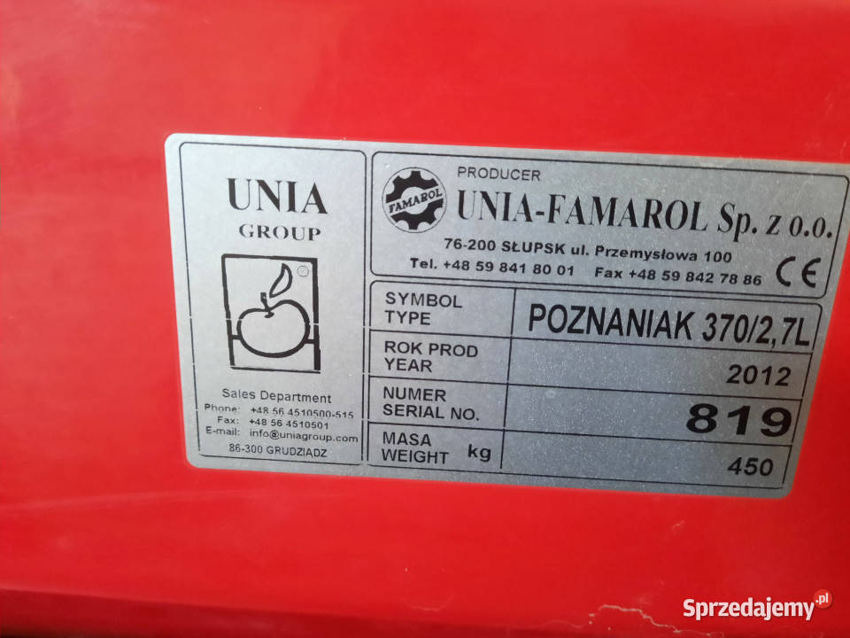 Agregat uprawowosiewny UNIA POZNANIAK 37027L Kamieniczne