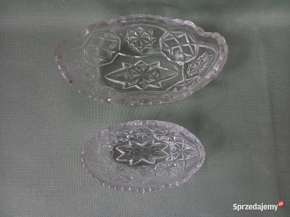 dwie malutkie kryształowe żardiniery Porcelana i szkło Łódź