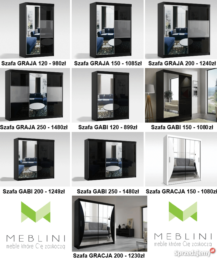 Szafa Przesuwna Finez 120 Szkło Lacobel Biała Gdańsk