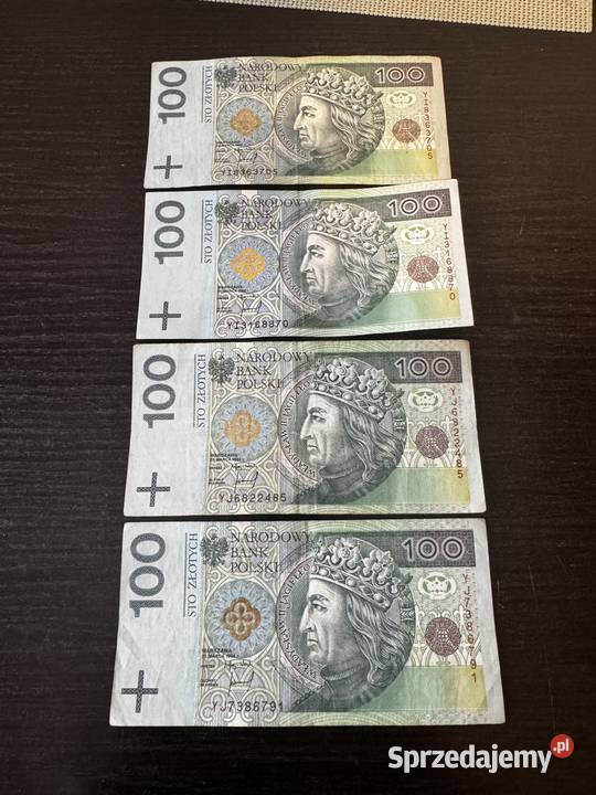 Banknoty obiegowe100zl seria YIYJ zastępcza Ostrowiec Świętokrzyski