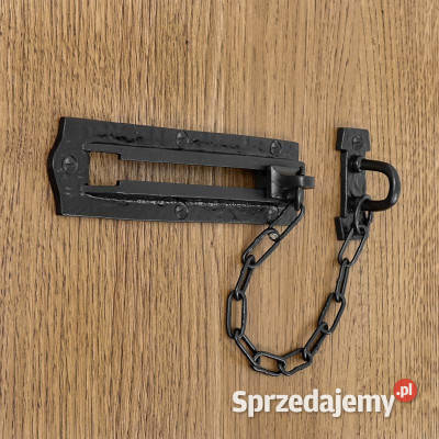 Blokada drzwiowa łańcuchowa 155x40 mm CZARNA Chmielnik sprzedam