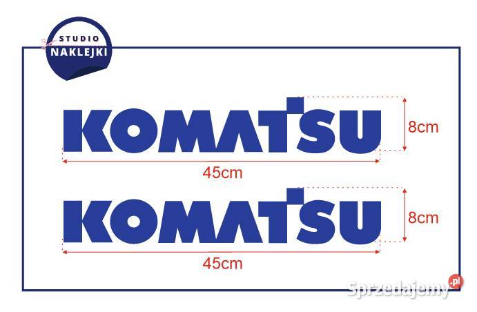 Naklejki Komatsu Granatowe Logo Logotyp Nalepka Do maszyn budowlanych Żarki