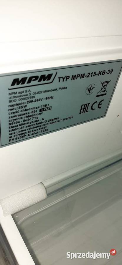 Lodówka wolnostojąca MPM 56cm Poznań