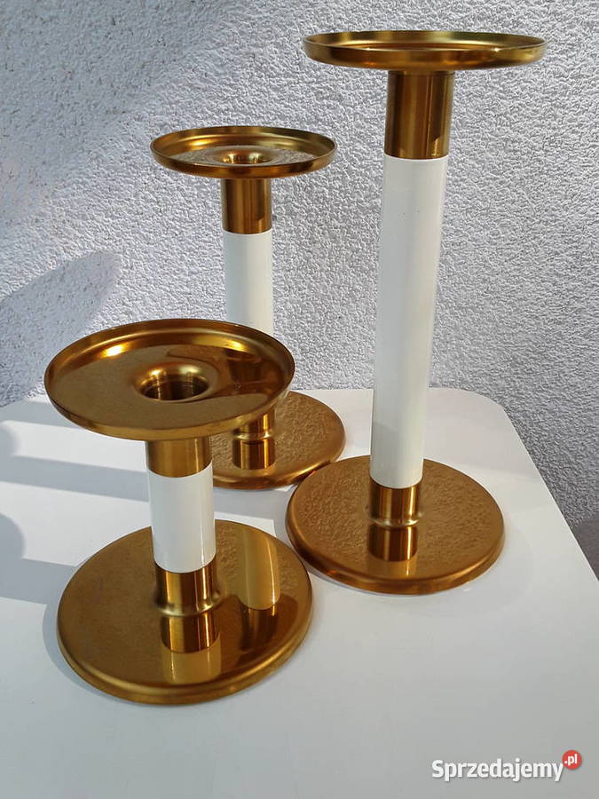 Zestaw 3 bliźniaczych świeczników o różnej Dekoracje i ozdoby Warszawa
