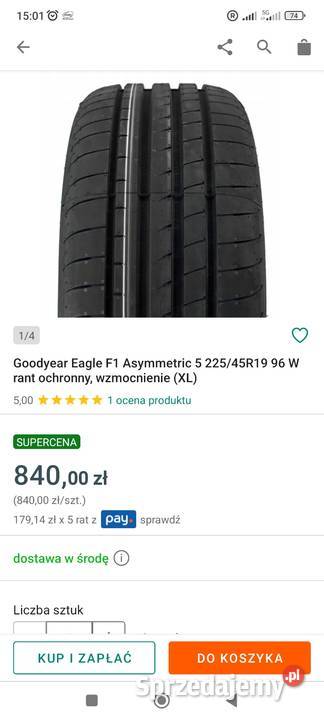 Opony letnie 19 Goodyear osobowe Chmielnik