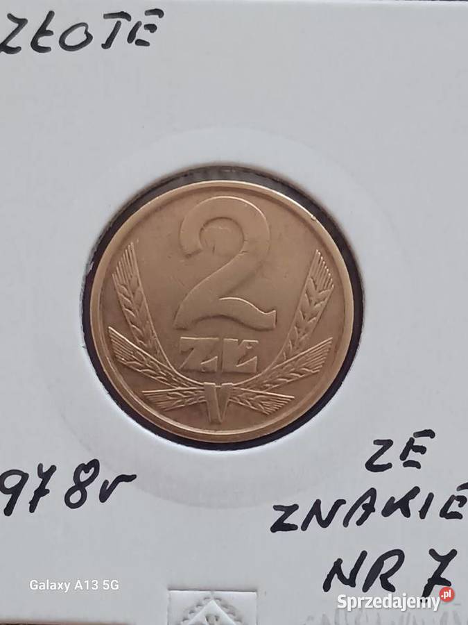 2 złote 1978 r ze znakiem mennicy 7 najniższy