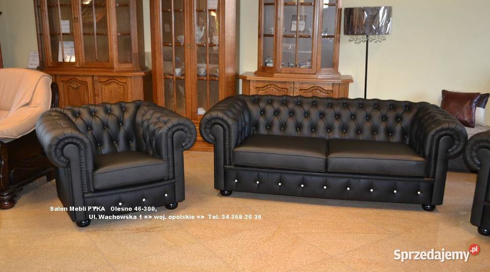 Komplet Wypoczynkowy 311 Chesterfield Skóra Komplety wypoczynkowe