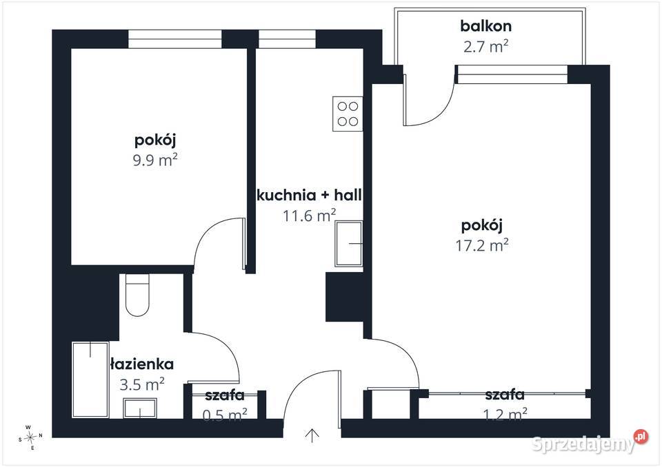 44 m 2 Pokoje Osobna Kuchnia Widok na Warszawę oddzielna kuchnia
