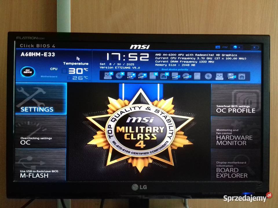 MSI A68HME33 AMD A46300 Sprawne FM2 DDR3 HDMI