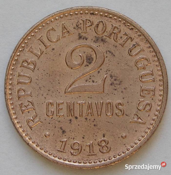 Portugalia 20 centavos 1918 stan menniczy Łódź