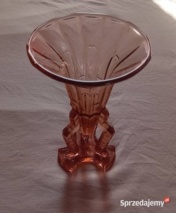 Różowy wazon art deco Rockett Vase Stoelzle lata sprzedam
