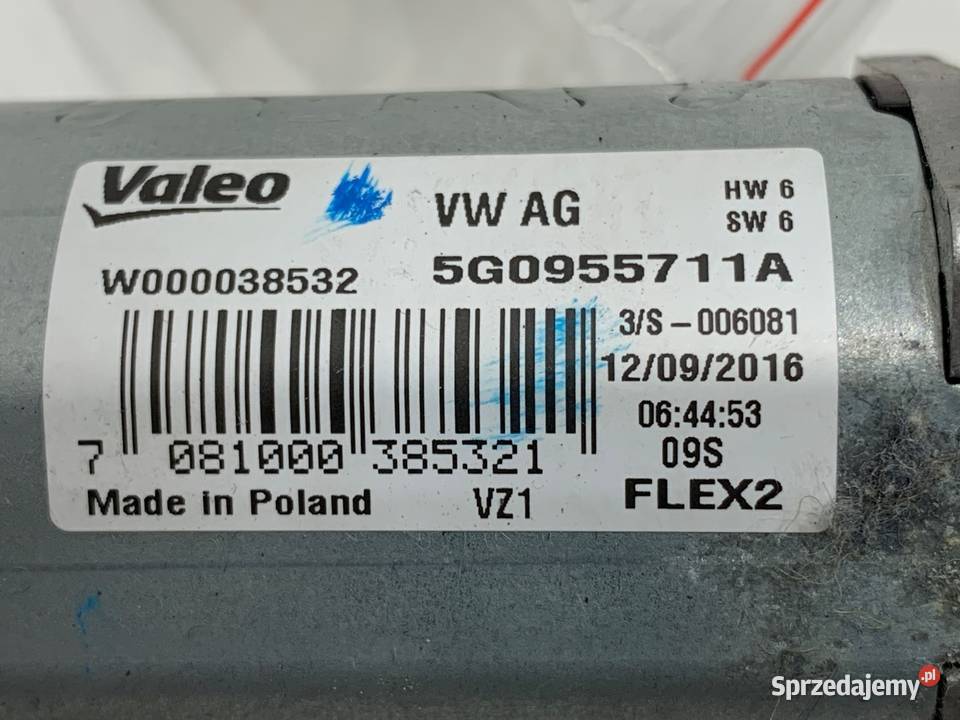 SILNIK WYCIERACZEK TYŁ VW GOLF VII 5G0955711A osobowe