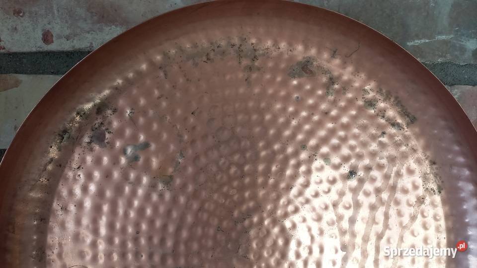 Taca metalowa miedziowana na świeczki 41 708 Pozostałe Gawroniec