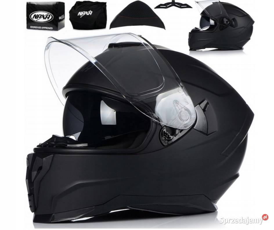 KASK MOTOCYKLOWY NAXA F28B CZARNY MATBLENDA XL Sosnowiec
