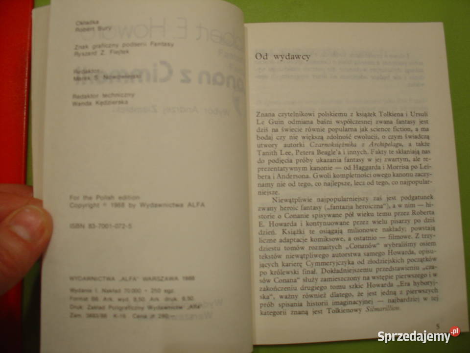 Conan z Cimmerii Robert E Howard 1988 miękka Łódź
