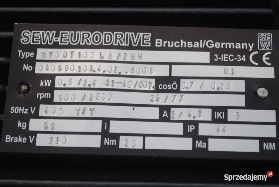 Motoreduktor dwubiegowy 0824kw 2577obr z