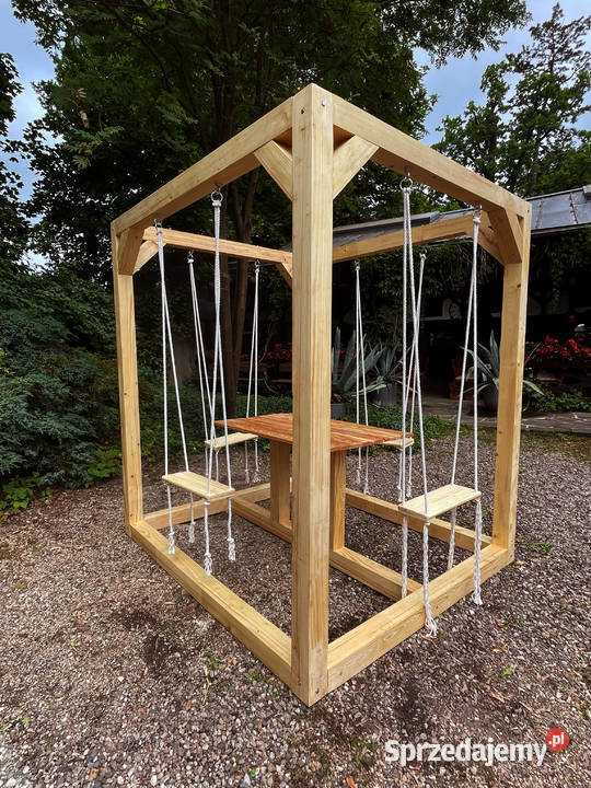 Huśtawka ze stołem drewniana meble ogrodowe Częstochowa