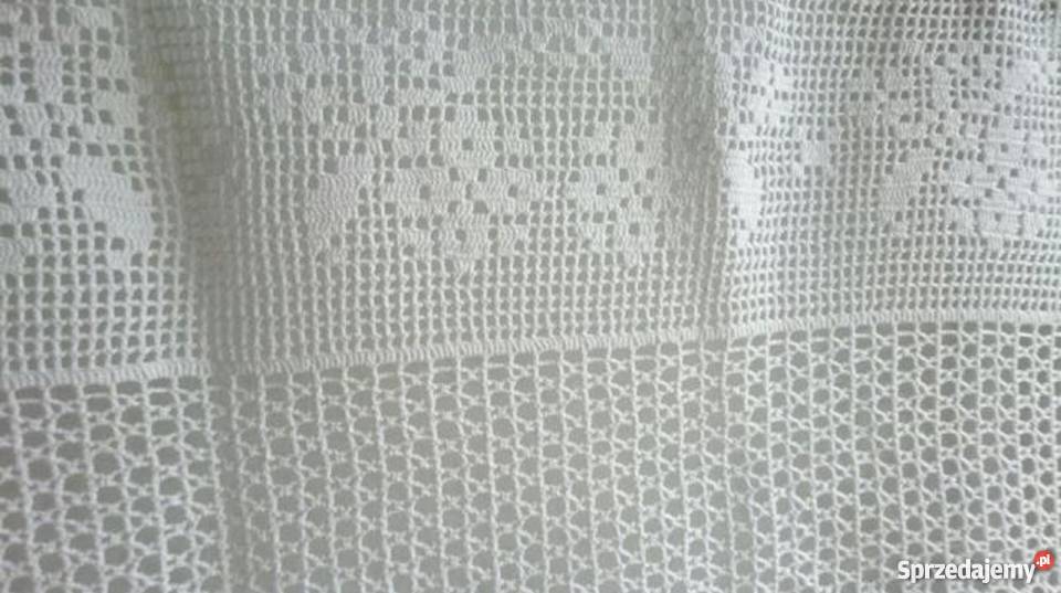 Firanka szydełkowa biała zazdrostka do kuchni