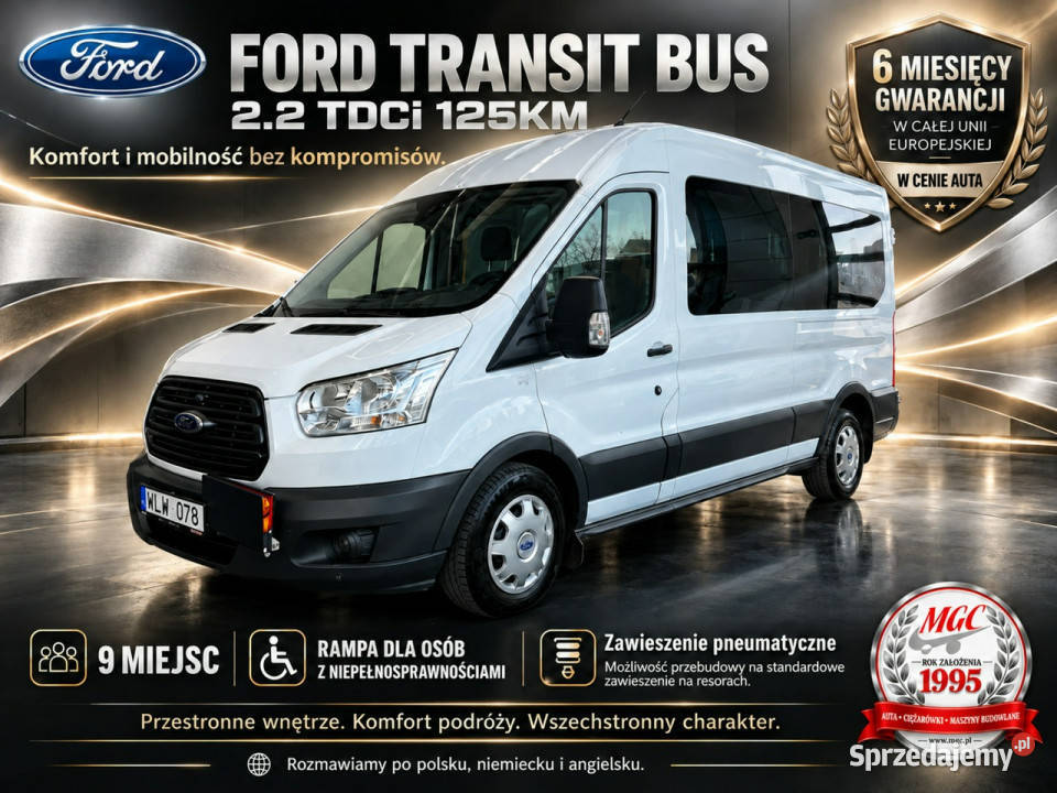 Ford Transit 22 TDCi 9 7 Miejsc RAMPA Inwalidzi mikrobus Łaziska Górne sprzedam
