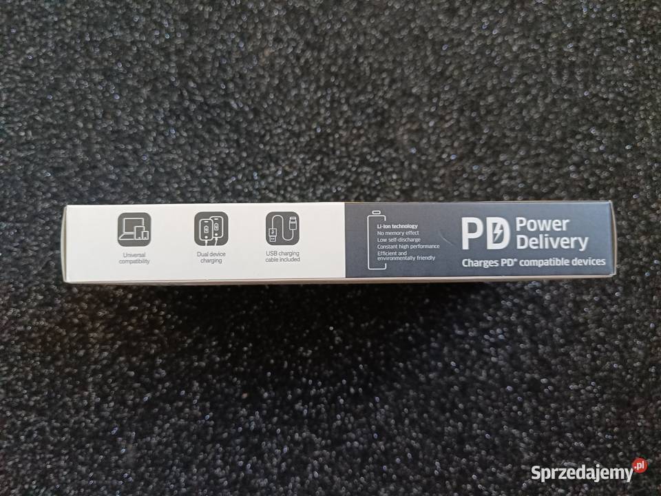 Powerbank 10000mAh szybkie ładowanie nowy czarny Pozostałe mazowieckie
