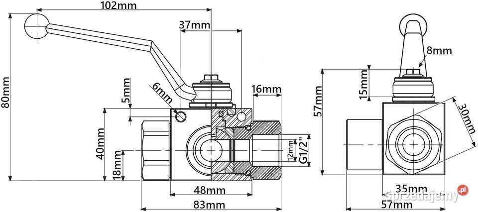 ZAWÓR HYDRAULICZNY RĘCZNY KULOWY 3 DROGOWY 12 Pozostałe Solec Kujawski