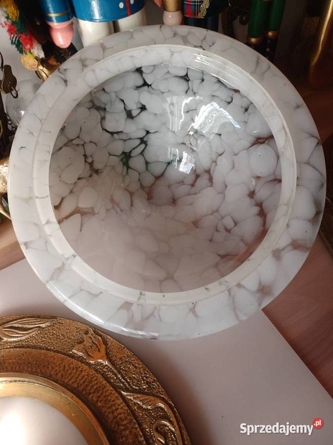 Plafon Lampa mosiądz szkło wielkopolskie Poznań