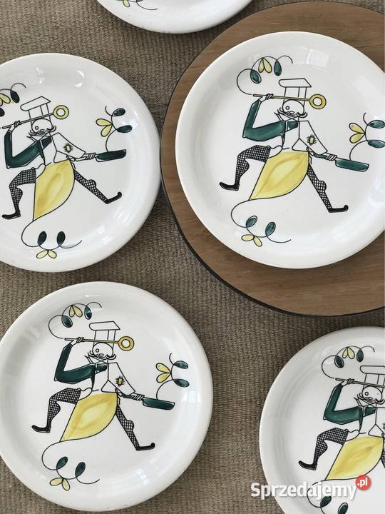 Zestaw 5 talerzy norweskie wzornictwo vintage Warszawa