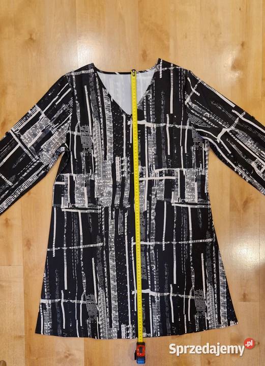 Wizytowa TUNIKA BLUZKA L w czarnobiały print Lublin