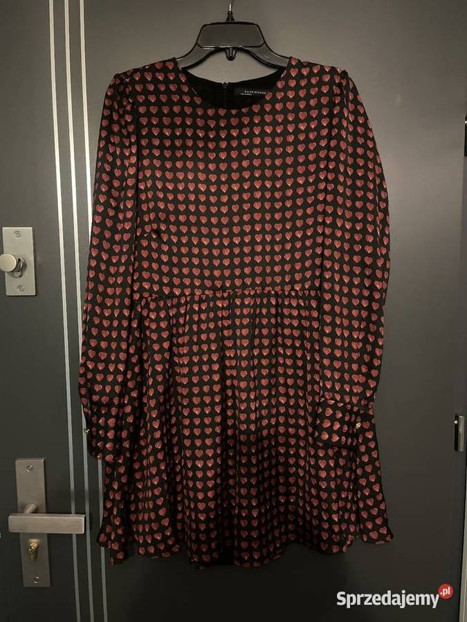 Zara sukienka modny wzór serca serduszka hit 42 długi
