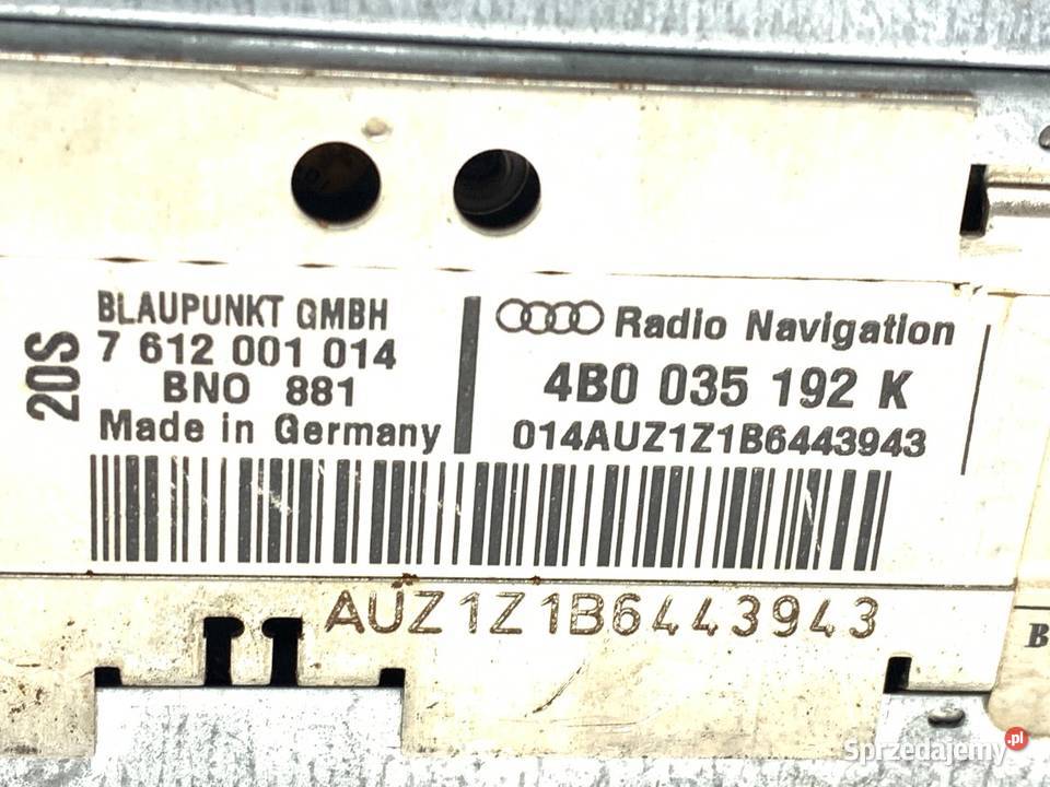 RADIO AUDI A6 C5 4B0035192K 9705 ODTWARZACZ podkarpackie