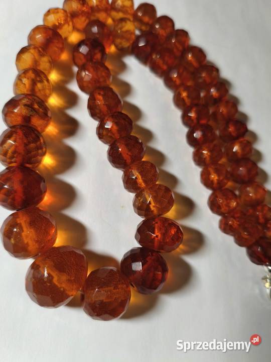 Naszyjnik Bursztyn Fasetowany antyk Białystok sprzedam