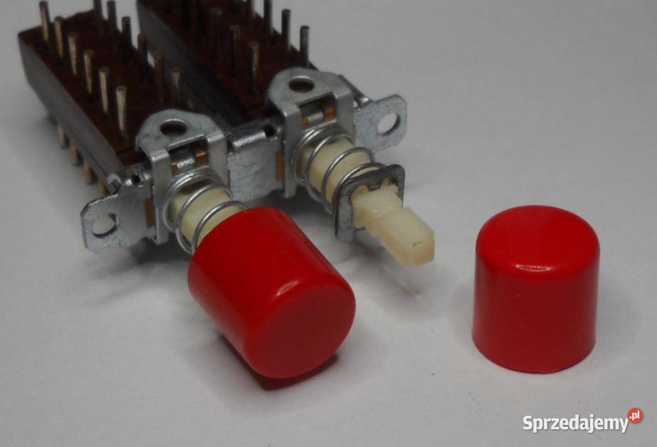 Klawisz nasadka Isostatu okrągła czerwona Unitra Gdańsk