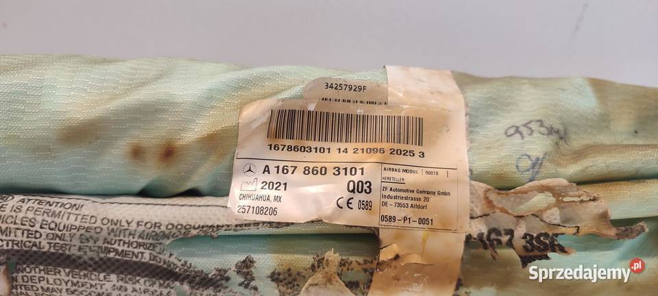 MERCEDES GLE53 A167 KURTYNA AIRBAG LEWA