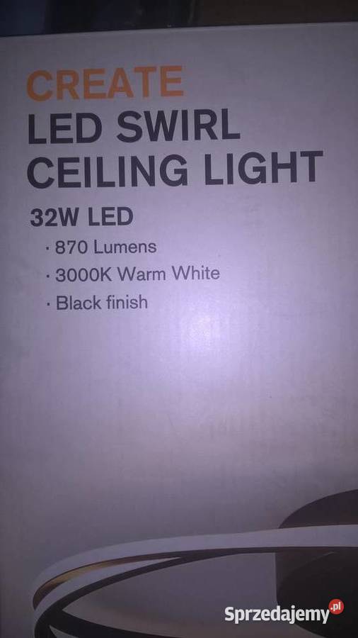 Lampa sufitowa LED 870 Lm 3000K zimny bialy czarny Oświetlenie Mińsk Mazowiecki