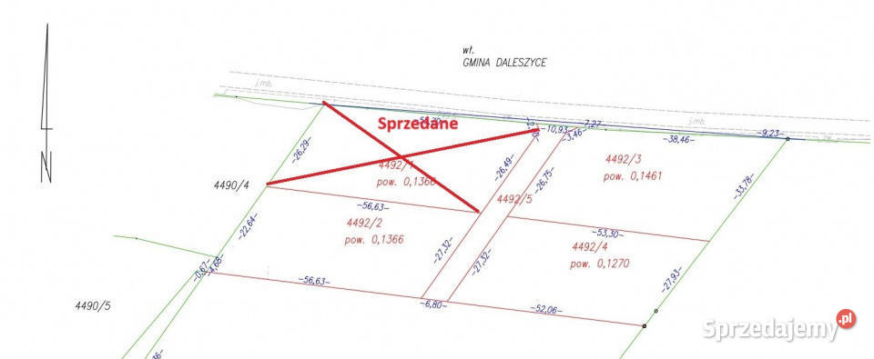 sprzedaży działki 1366m2 Daleszyce