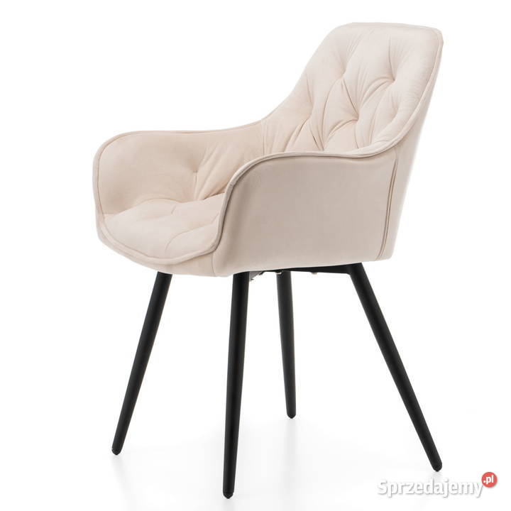 Beżowe Krzesło Tapicerowane Siena Wysyłka 24H