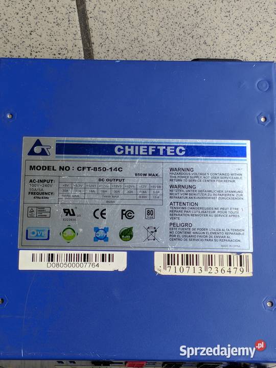 Chieftec CFT85014C 850W Certyfikat 80 140mm Opole