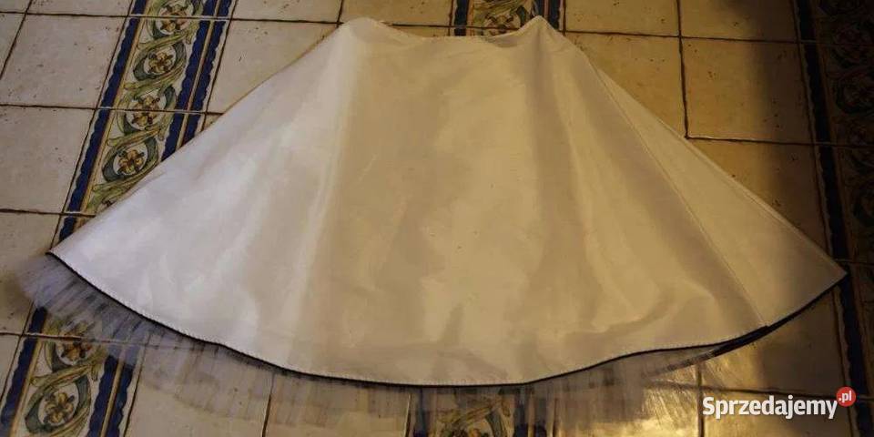 Spódnica koktajlowa biała z koła czarna obwódka biały Kraków