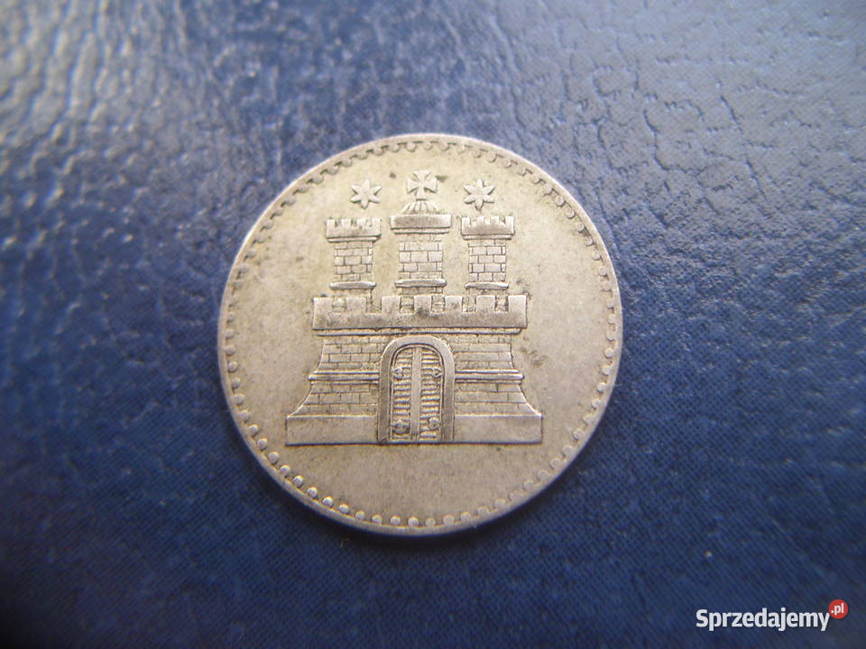 Stare monety 1 szyling 1855 Hamburg Niemcy Antyki, Sztuka, Kolekcje sprzedam