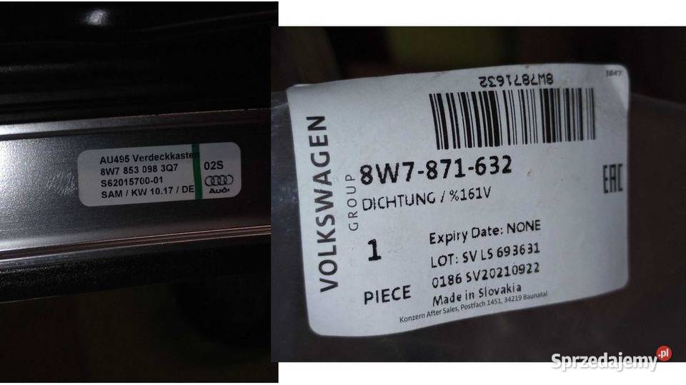Listwa Pokrywa Polka Cabrio Chrom Światło Stop osobowe